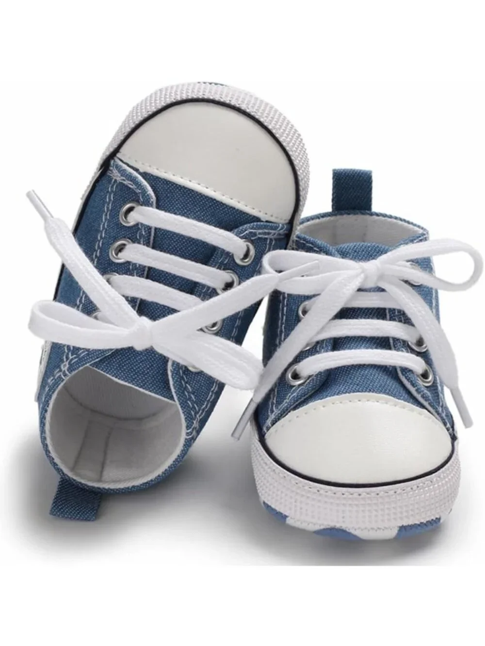 Unisex Baby High-Top Canvas Sneakers, Anti-Slip Soft Sole, Breathable First